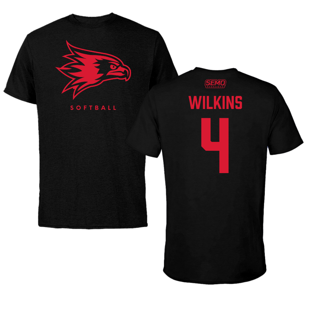 Southeast Missouri State University Softball Black Performance Tee - #4 Kinley Wilkins