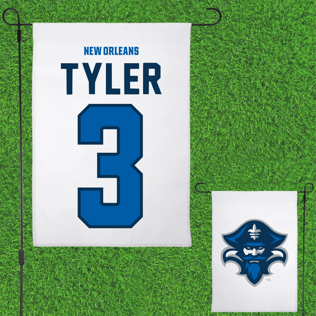 University of New Orleans Volleyball White Garden Flag - #3 Jamyra Tyler