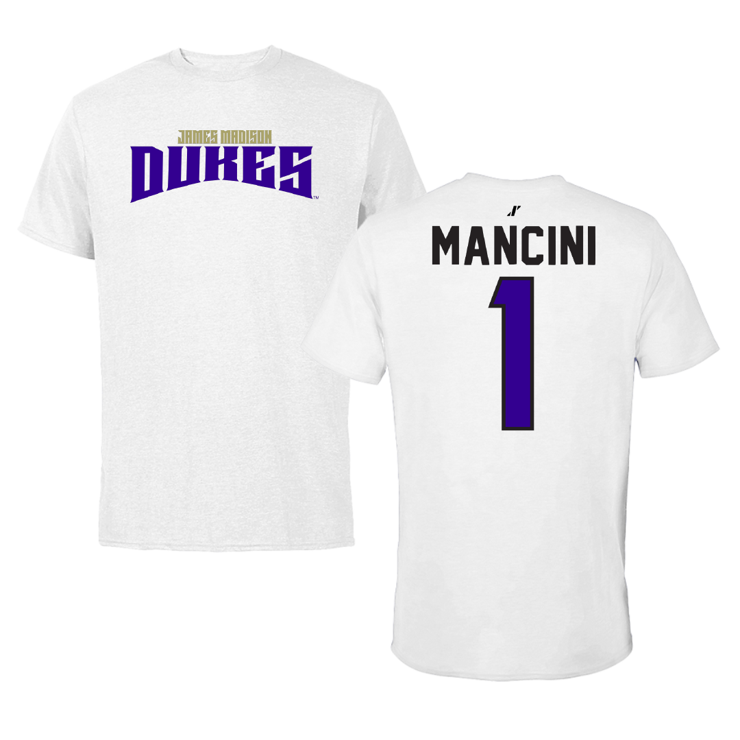 James Madison University Baseball White Classic Tee - #1 Mike Mancini