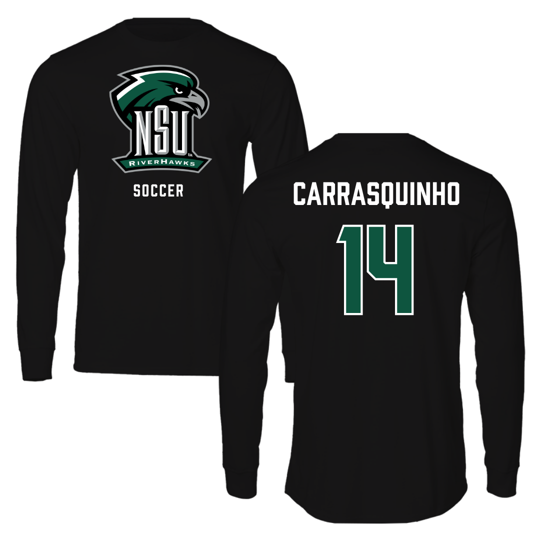 Northeastern State University Soccer Black Long Sleeve - #14 Miguel Carrasquinho
