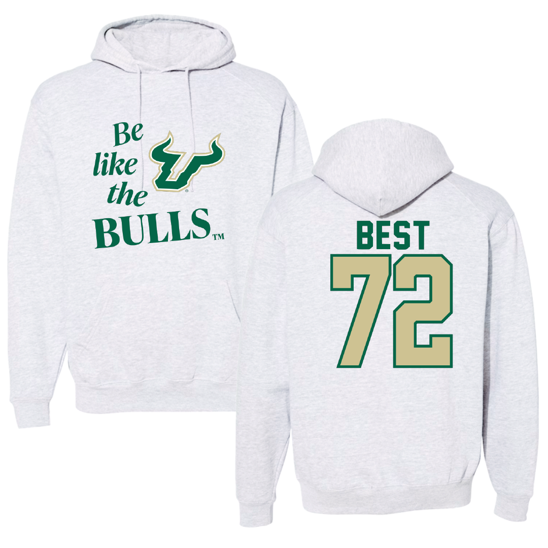 University of South Florida Football Light Gray Be Like Us Hoodie - #72 Cole Best