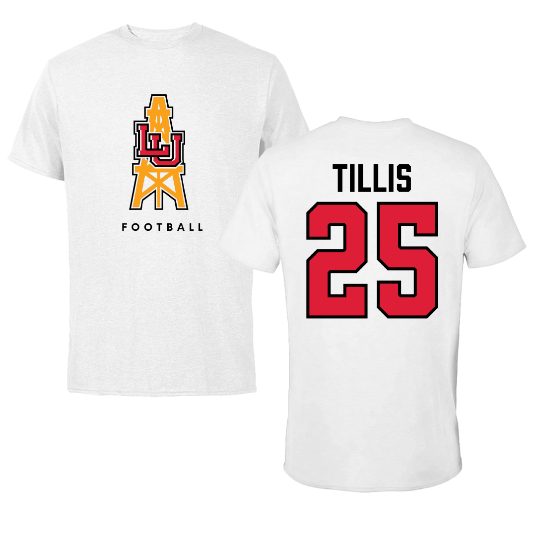 Lamar University Football White Performance Tee - #25 Jonavon Tillis