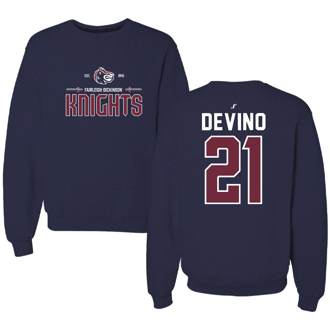 Fairleigh Dickinson University-Metropolitan Campus Lacrosse Navy General Crewneck - #21 Mia Devino