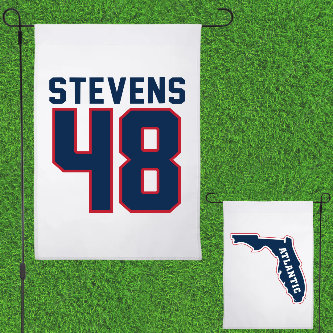 Florida Atlantic University Football White Garden Flag - #48 Dai'Sean Stevens