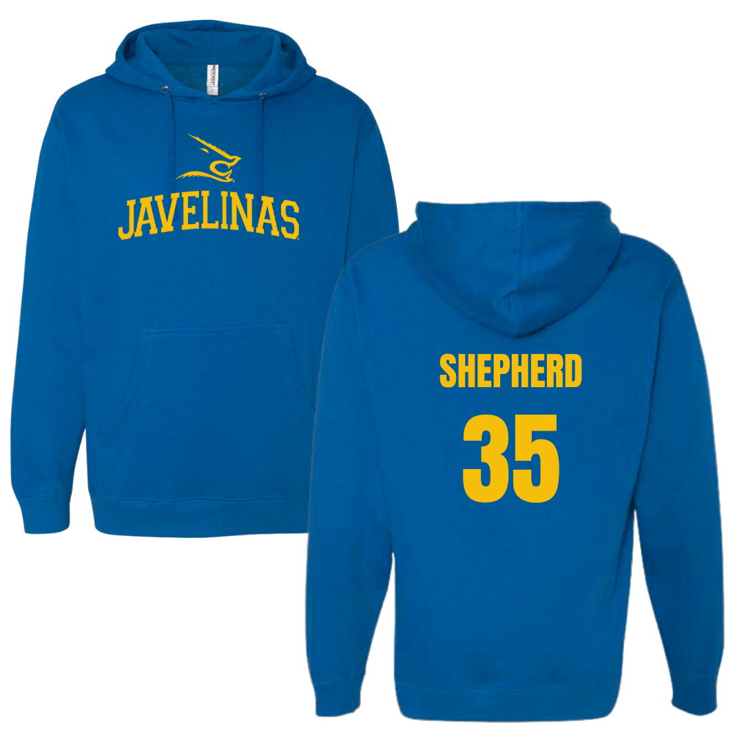 Texas A&M University-Kingsville Baseball Blue Hoodie - #35 Karson Shepherd