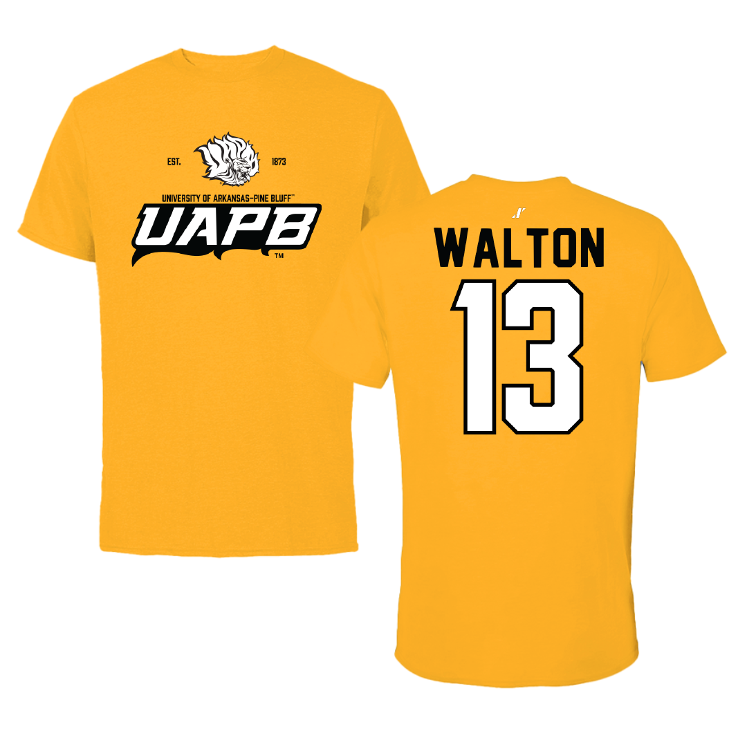 University of Arkansas-Pine Bluff Softball Gold General Performance Tee - #13 Justice Walton
