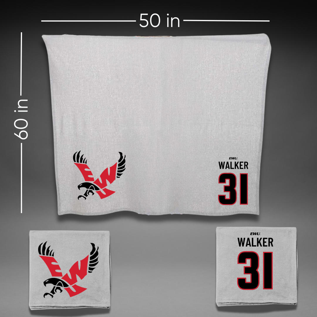 Eastern Washington University Soccer Gray Blanket - #31 Delani Walker