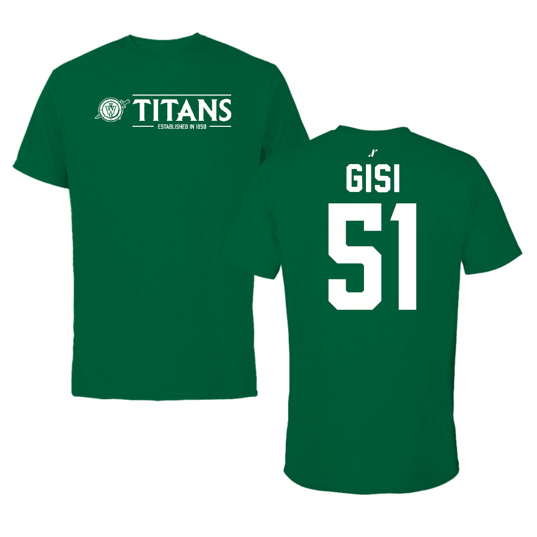 Illinois Wesleyan University Lacrosse Green General Performance Tee - #51 Jake Gisi