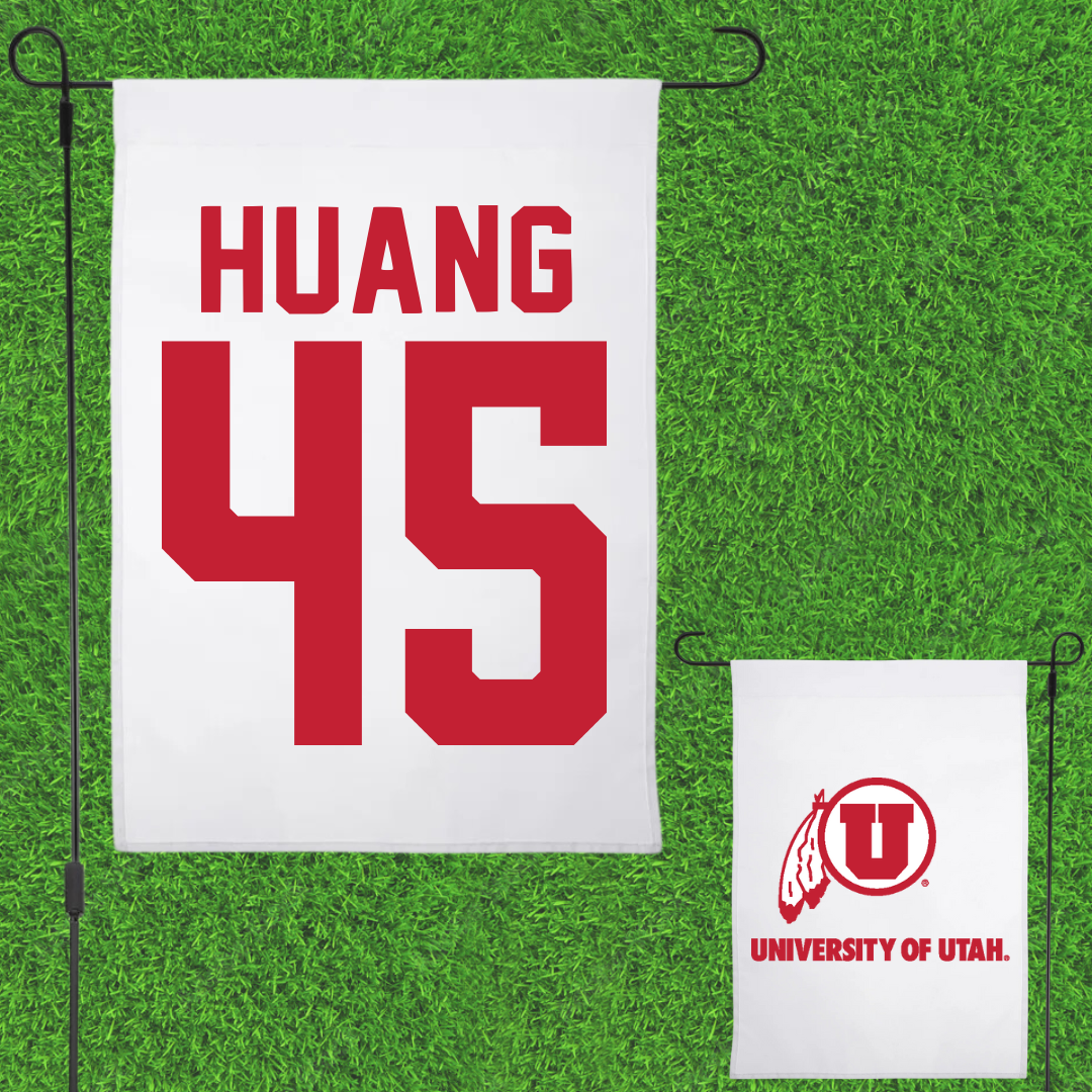 University of Utah Basketball White Garden Flag - #45 Jerry Huang