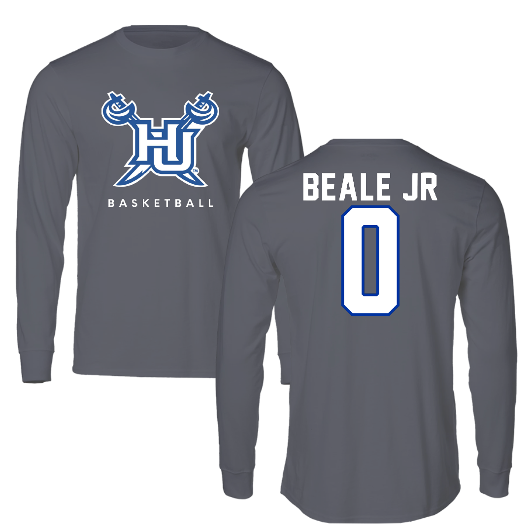 Hampton University Basketball Gray Long Sleeve - #0 George Beale Jr