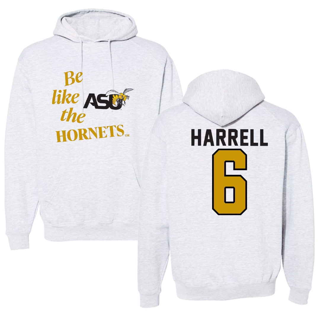 Alabama State University Football Light Gray Be Like Us Hoodie - #6 Ajai Harrell