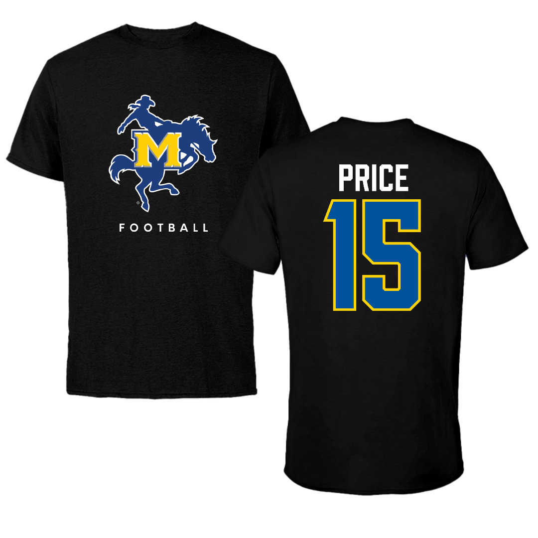 McNeese State University Football Black Performance Tee - #15 Maurquel Price