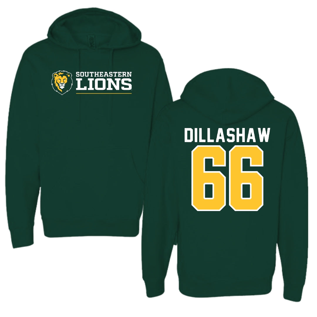 Southeastern Louisiana University Football Forest Green Hoodie - #66 Carson Dillashaw