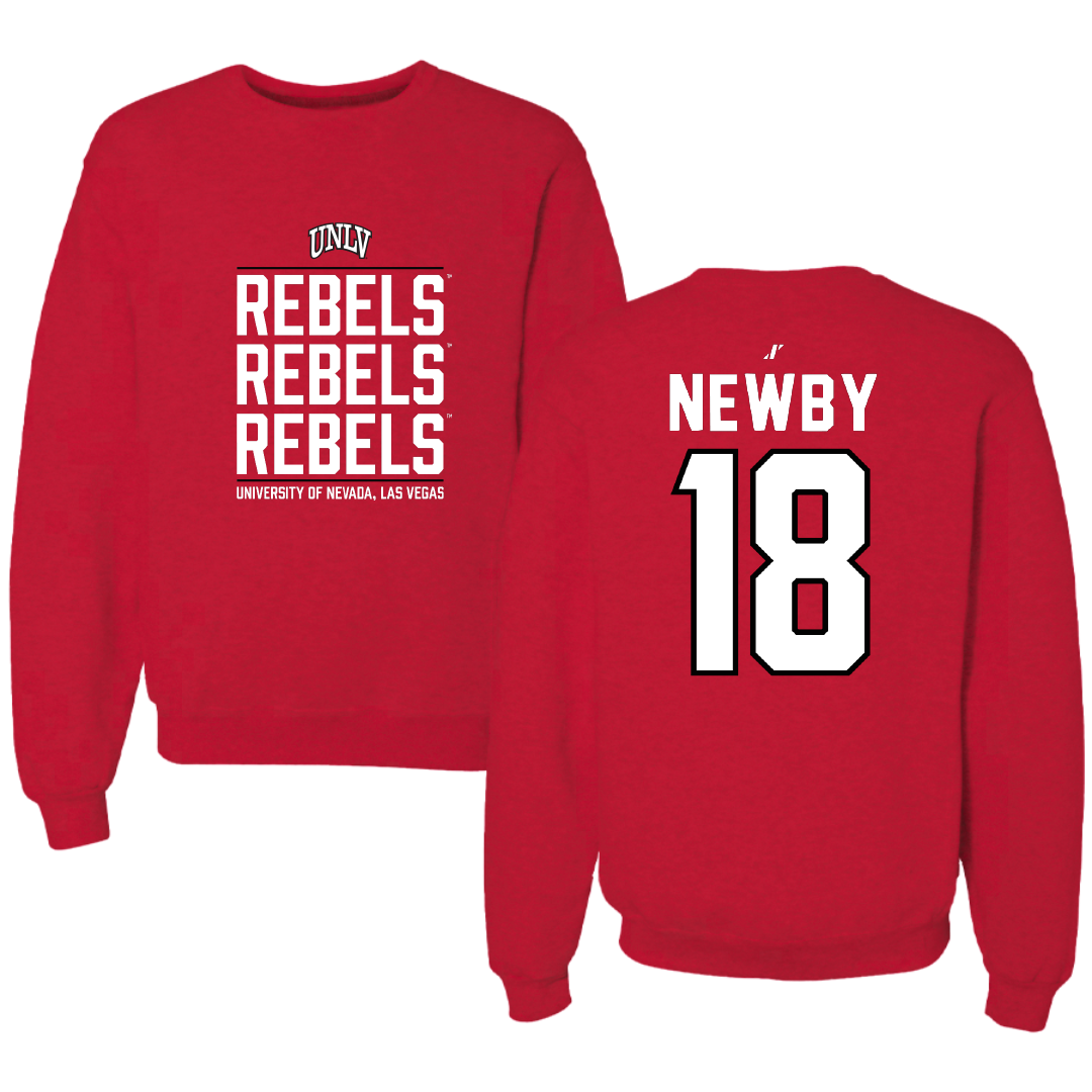 University of Nevada-Las Vegas Soccer Red General Crewneck - #18 Gianna Newby