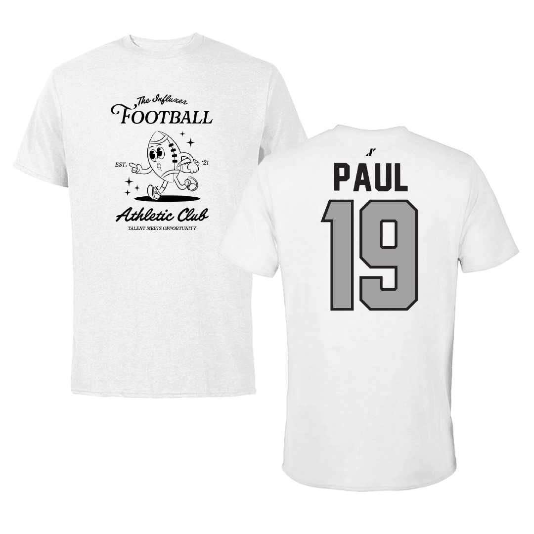 Football White Influxer Athletic Club Tee - #19 Kobe Paul