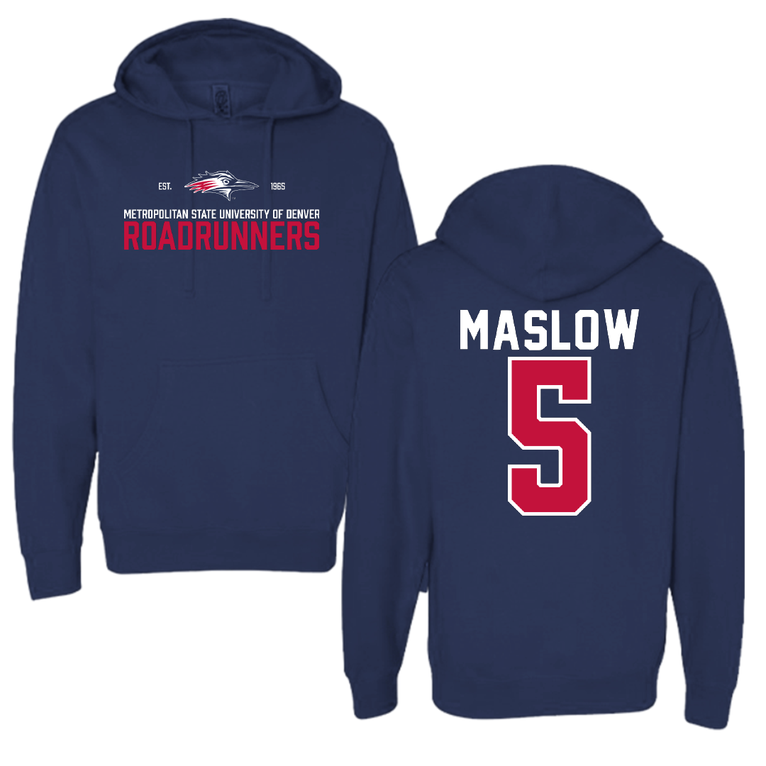 Metropolitan State University of Denver Basketball Navy General Hoodie - #5 Ryan Maslow
