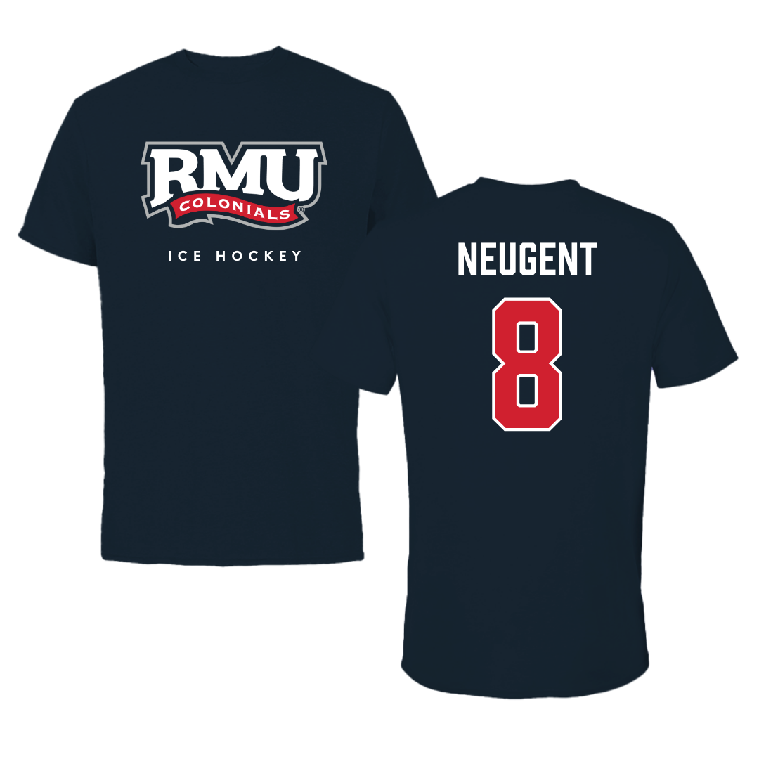 Robert Morris University Ice Hockey Navy Performance Tee - #8 Mya Neugent
