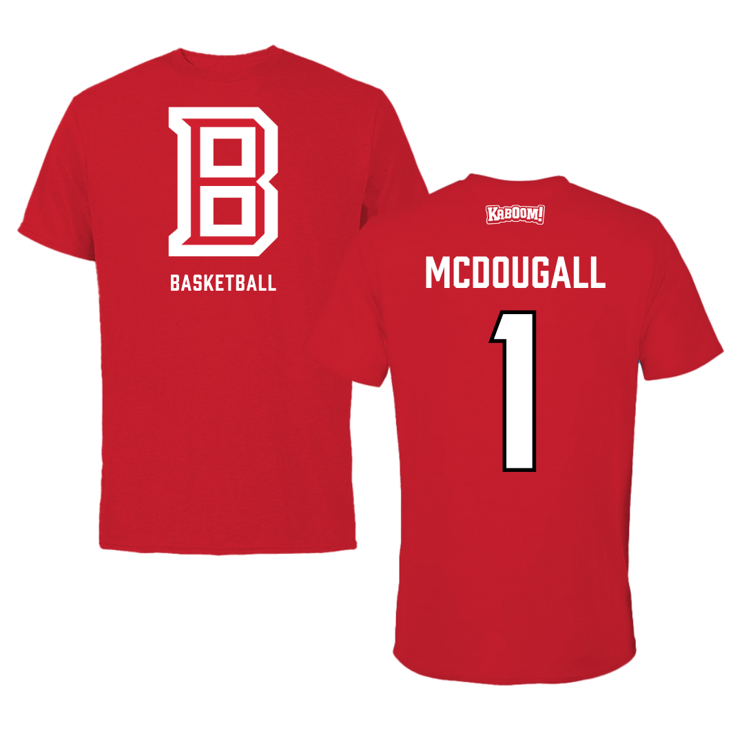 Bradley University Basketball Red Block Performance Tee - #1 Claire McDougall