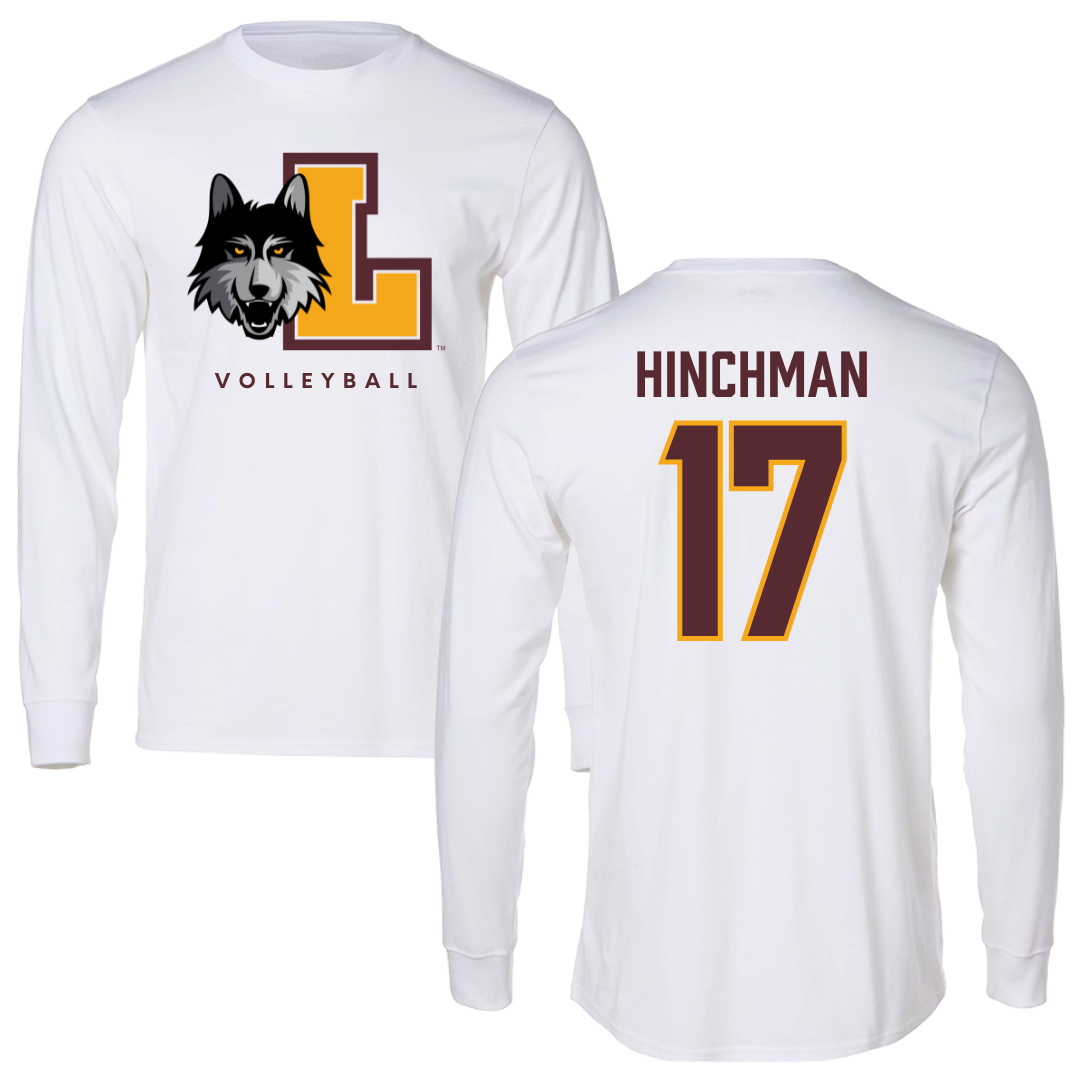 Loyola University-Chicago Volleyball White Mascot Long Sleeve - #17 Grace Hinchman