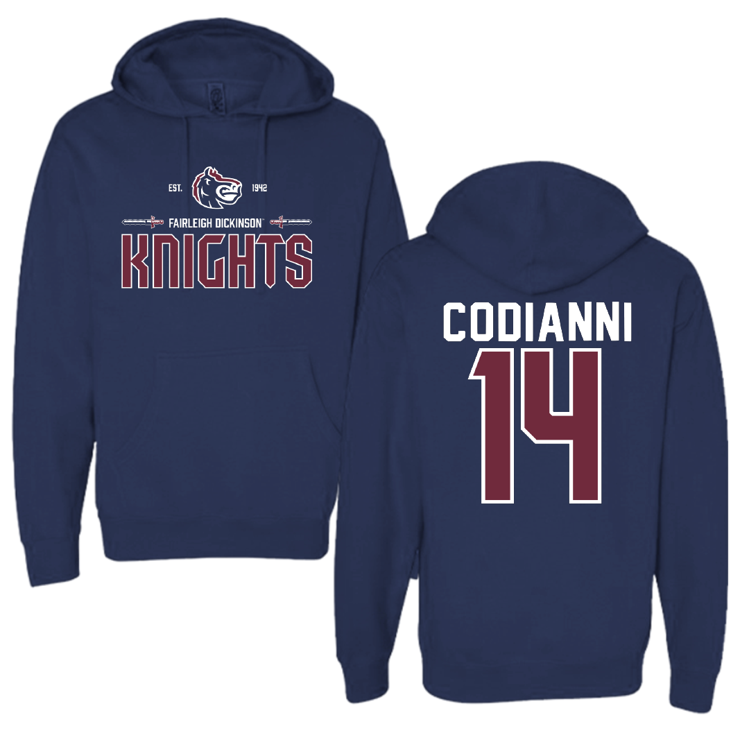 Fairleigh Dickinson University-Metropolitan Campus Lacrosse Navy General Hoodie - #14 Nora Codianni
