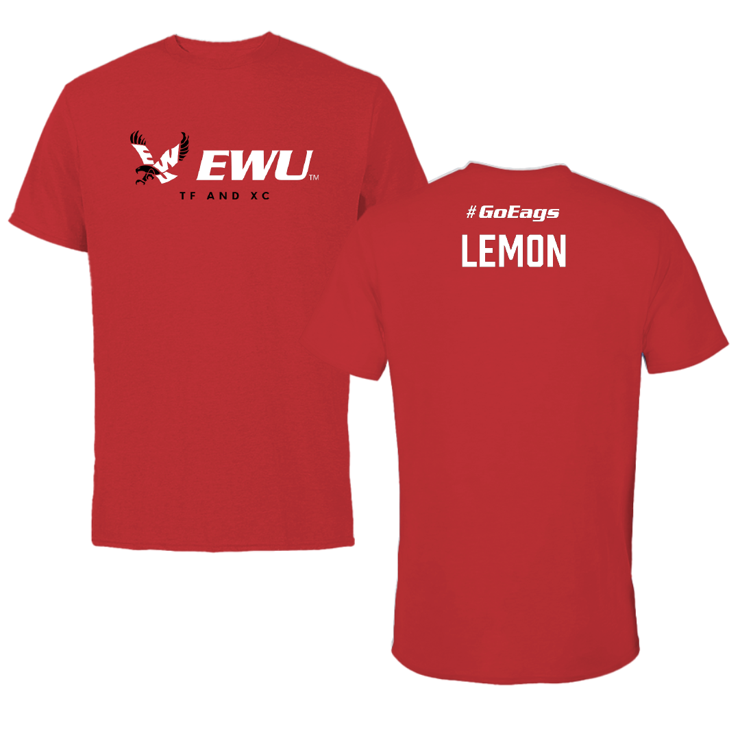 Eastern Washington University TF and XC Red Block Performance Tee - Marcus Lemon