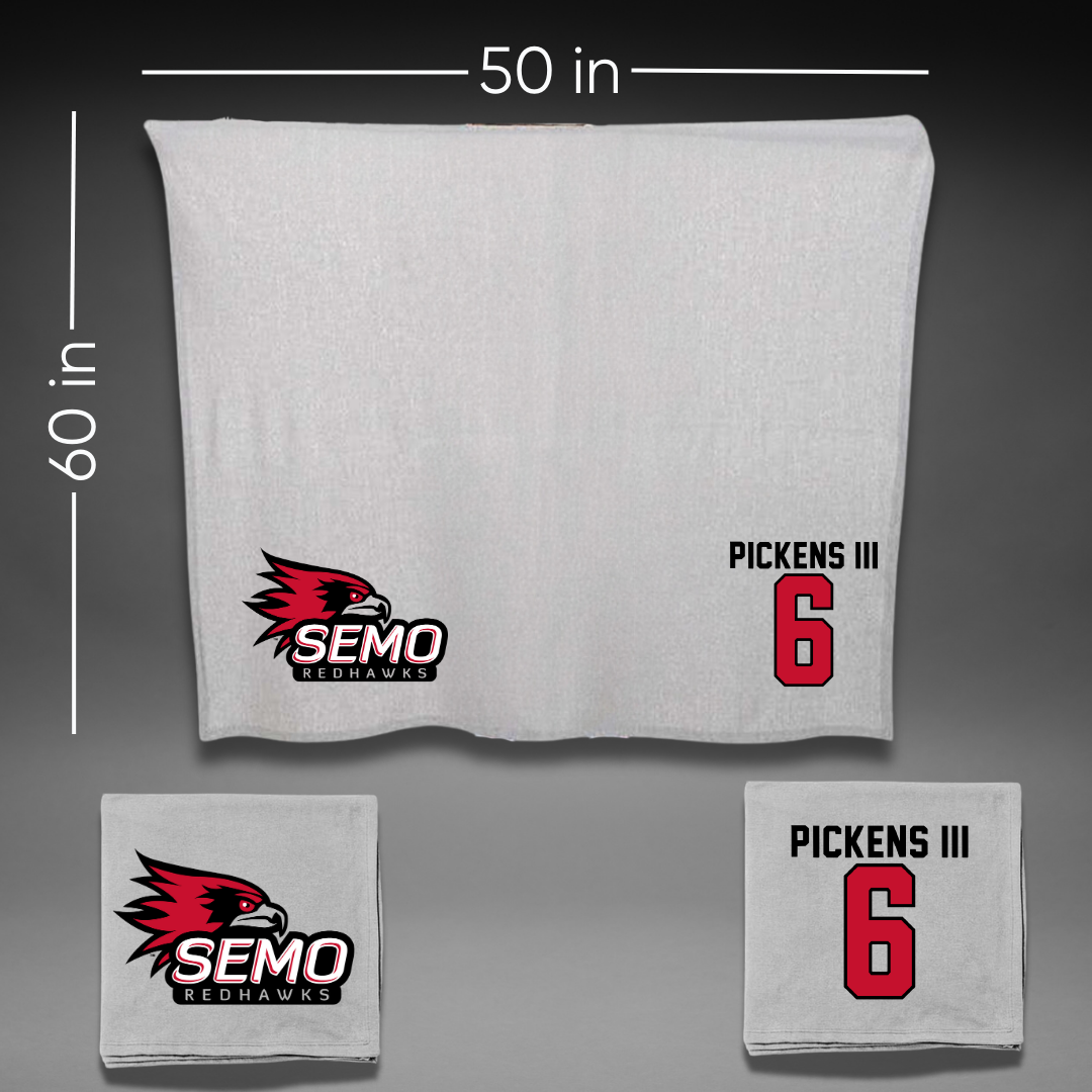 Southeast Missouri State University Football Gray Blanket - #6 Henry Pickens III