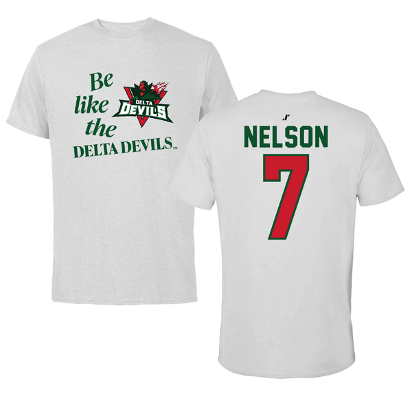 Mississippi Valley State University Football Light Gray Be Like Us Performance Tee - #7 Camo Nelson