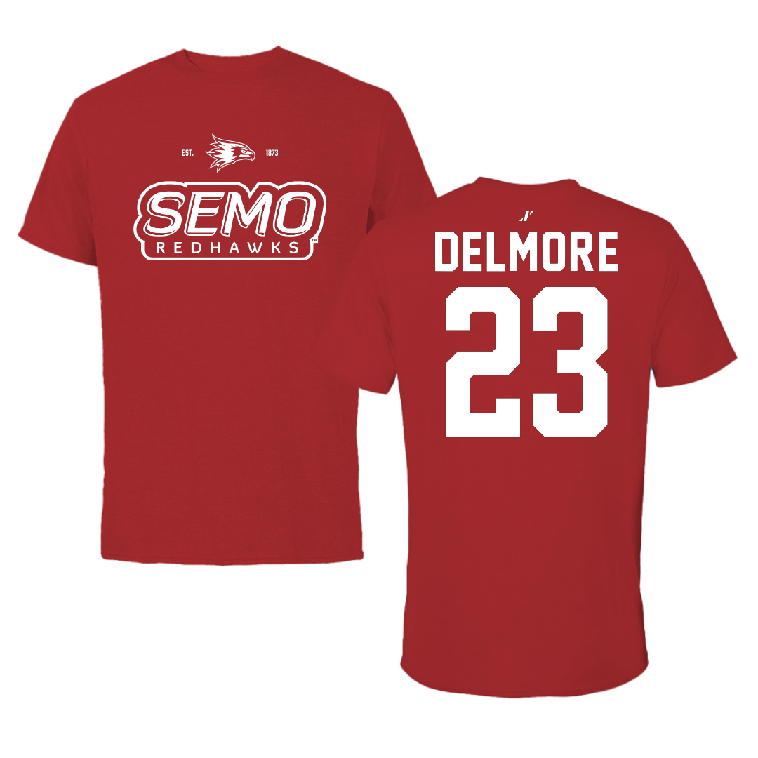 Southeast Missouri State University Football Canvas Red General Tee - #23 DJ Delmore