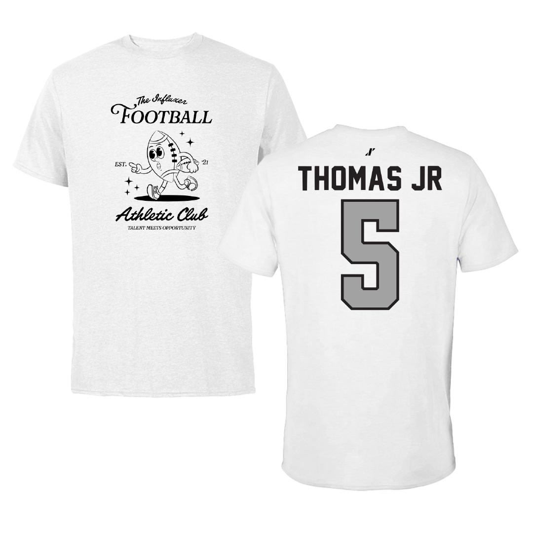 Football White Influxer Athletic Club Tee - #5 Rashaud Thomas Jr