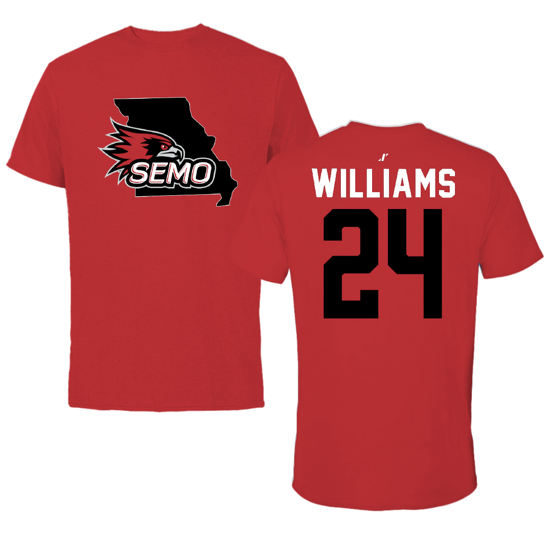 Southeast Missouri State University Football Red State Tee - #24 JaQori Williams