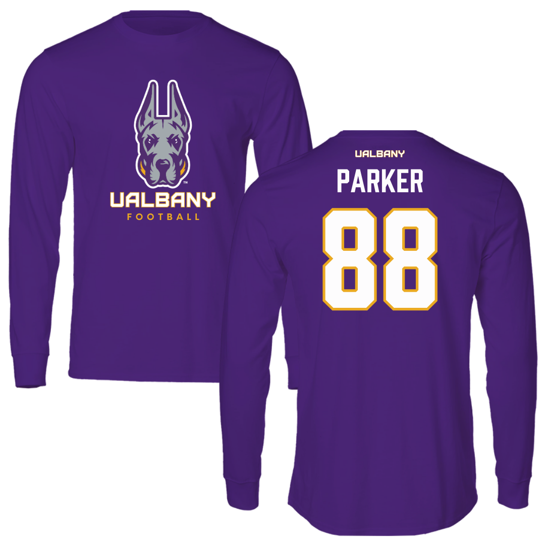 University at Albany Football Purple Mascot Long Sleeve - #88 Chad Parker