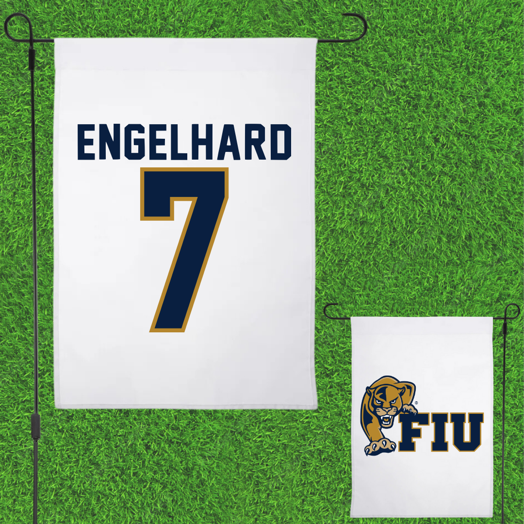 Florida International University Baseball White Garden Flag - #7 Chase Engelhard