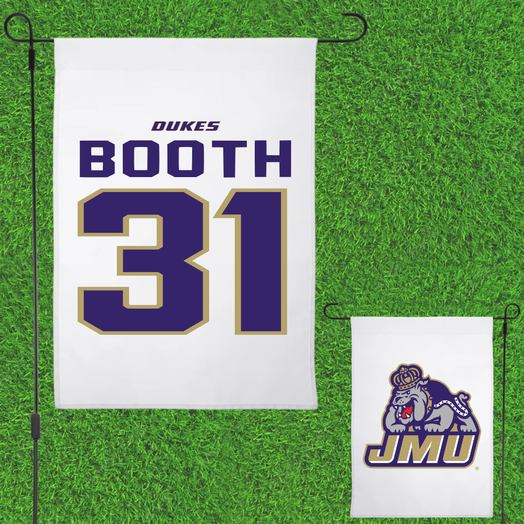 James Madison University Football White Garden Flag - #31 Antoine Booth