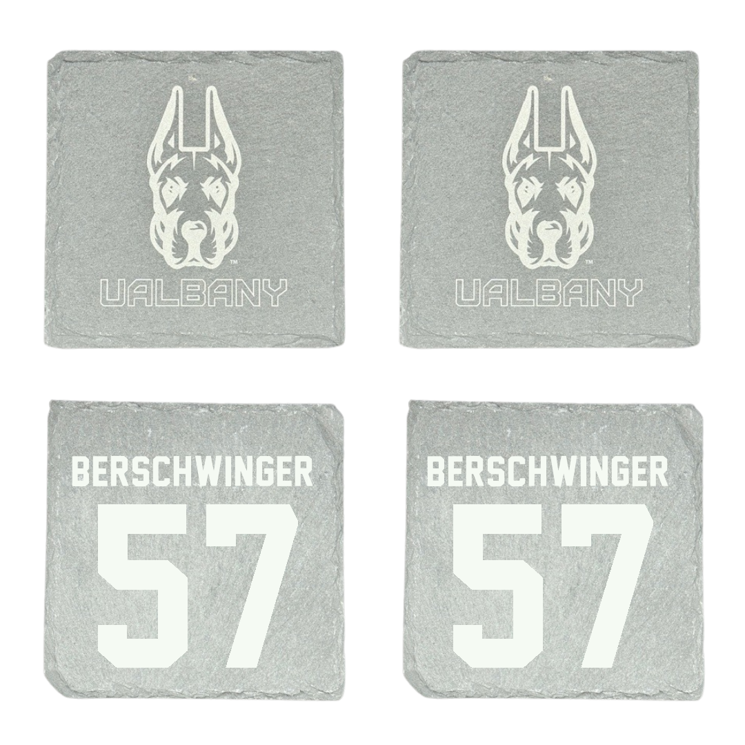 University at Albany Football Stone Coaster (4 Pack)  - #57 Troy Berschwinger