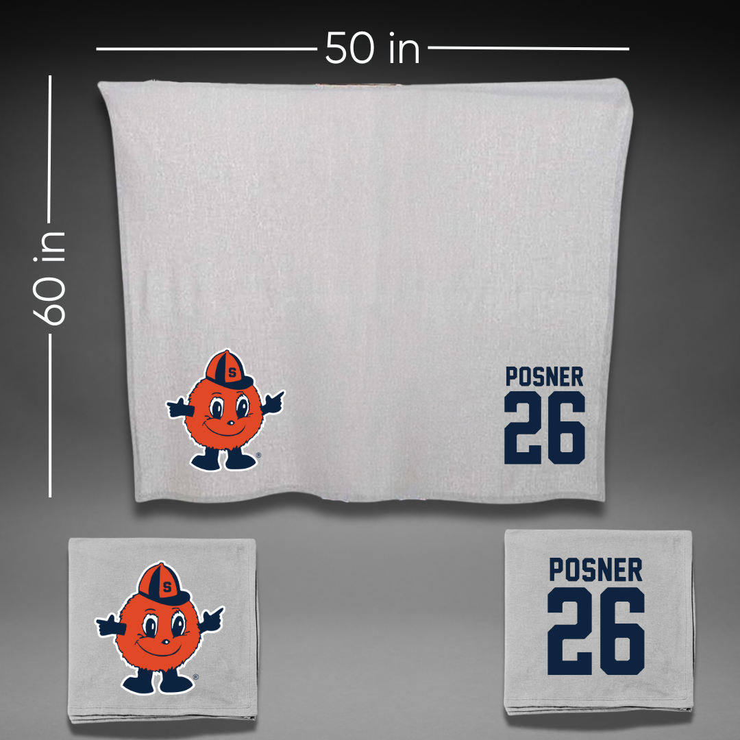 Syracuse University Softball Gray Blanket - #26 Taylor Posner