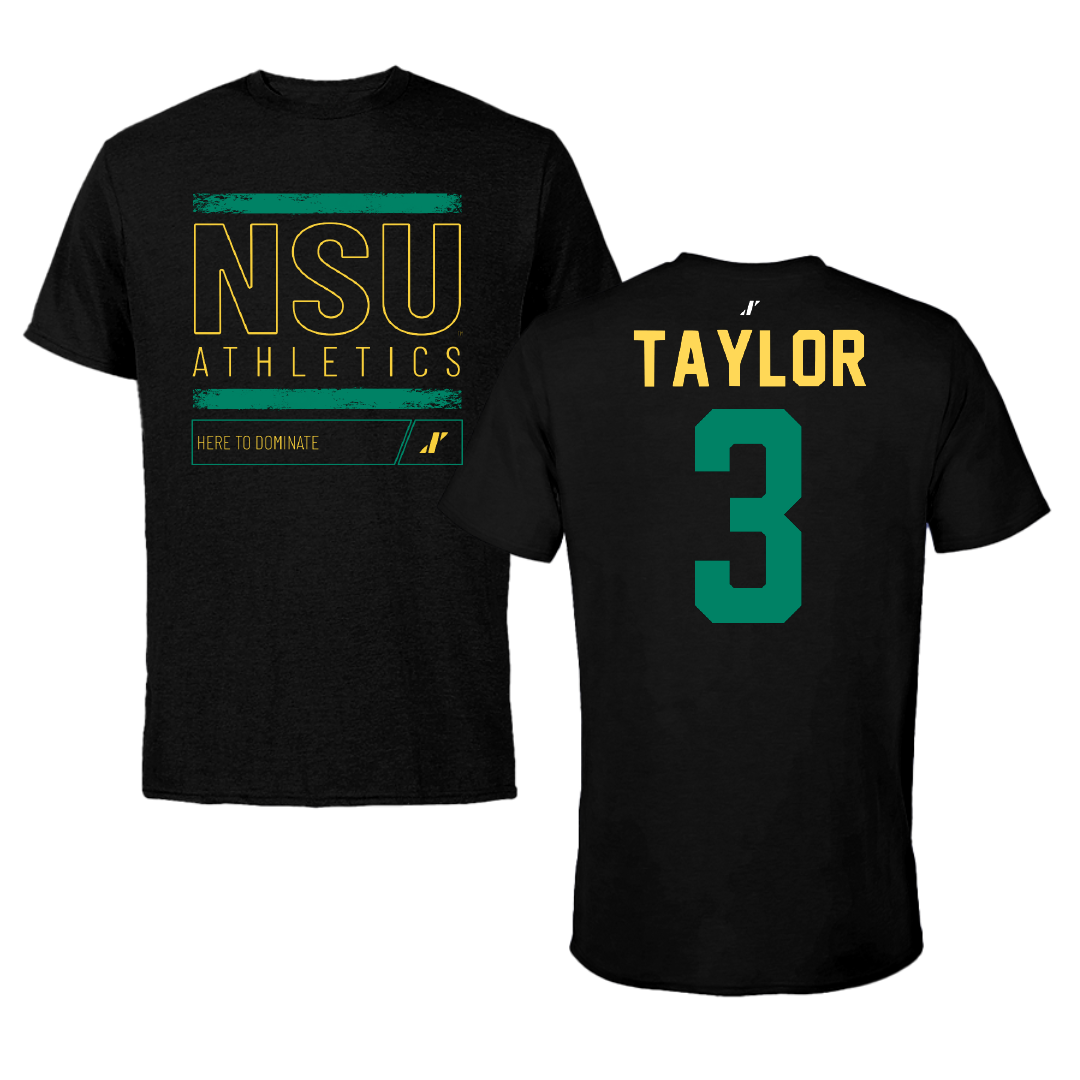Norfolk State University Softball Black Dominate Tee - #3 Victoria Taylor