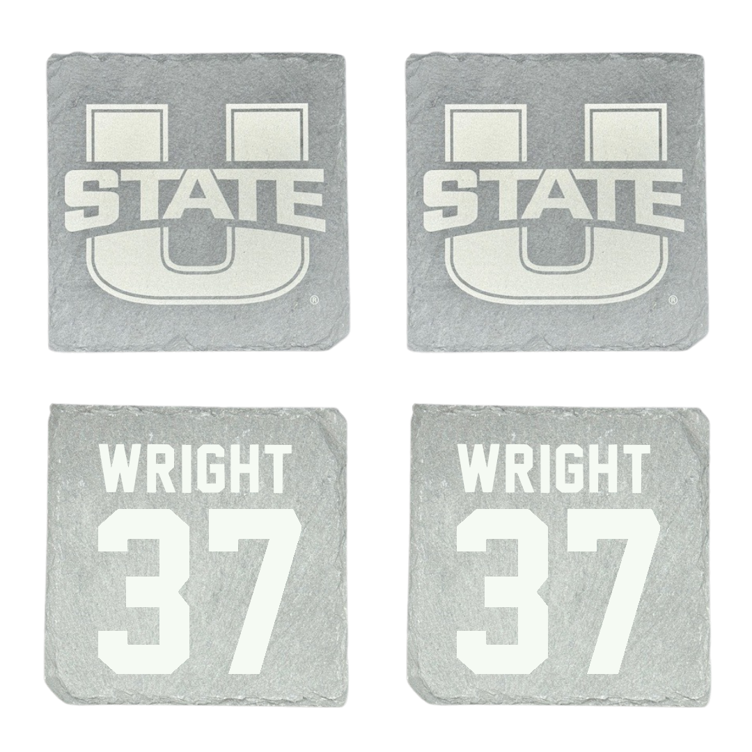 Utah State University Football Stone Coaster (4 Pack)  - #37 Jaeden Wright