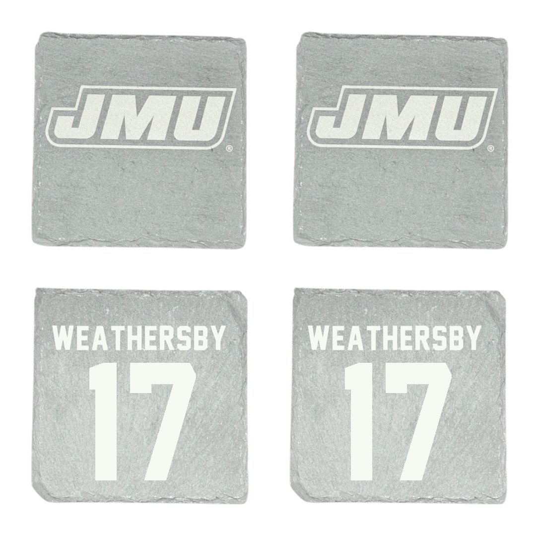 James Madison University Football Stone Coaster (4 Pack)  - #17 Gannon Weathersby