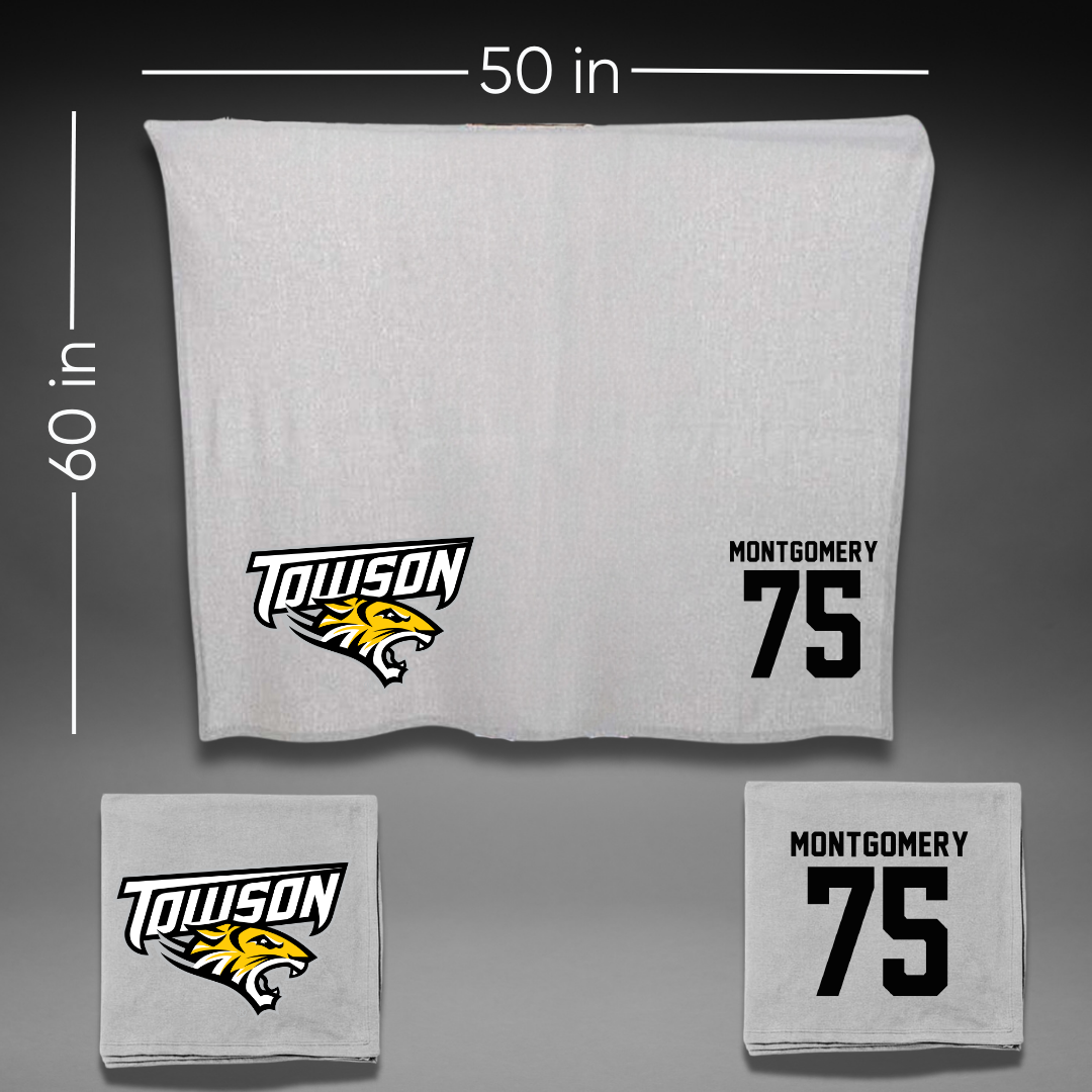 Towson University Football Gray Blanket - #75 Jaelin Montgomery