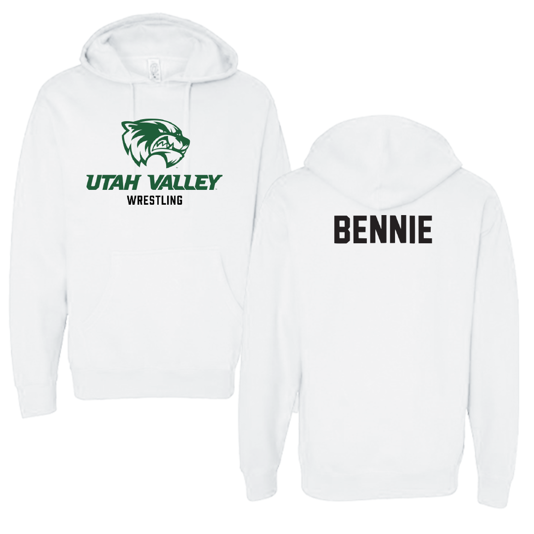 Utah Valley University Wrestling White Classic Hoodie - Kael Bennie