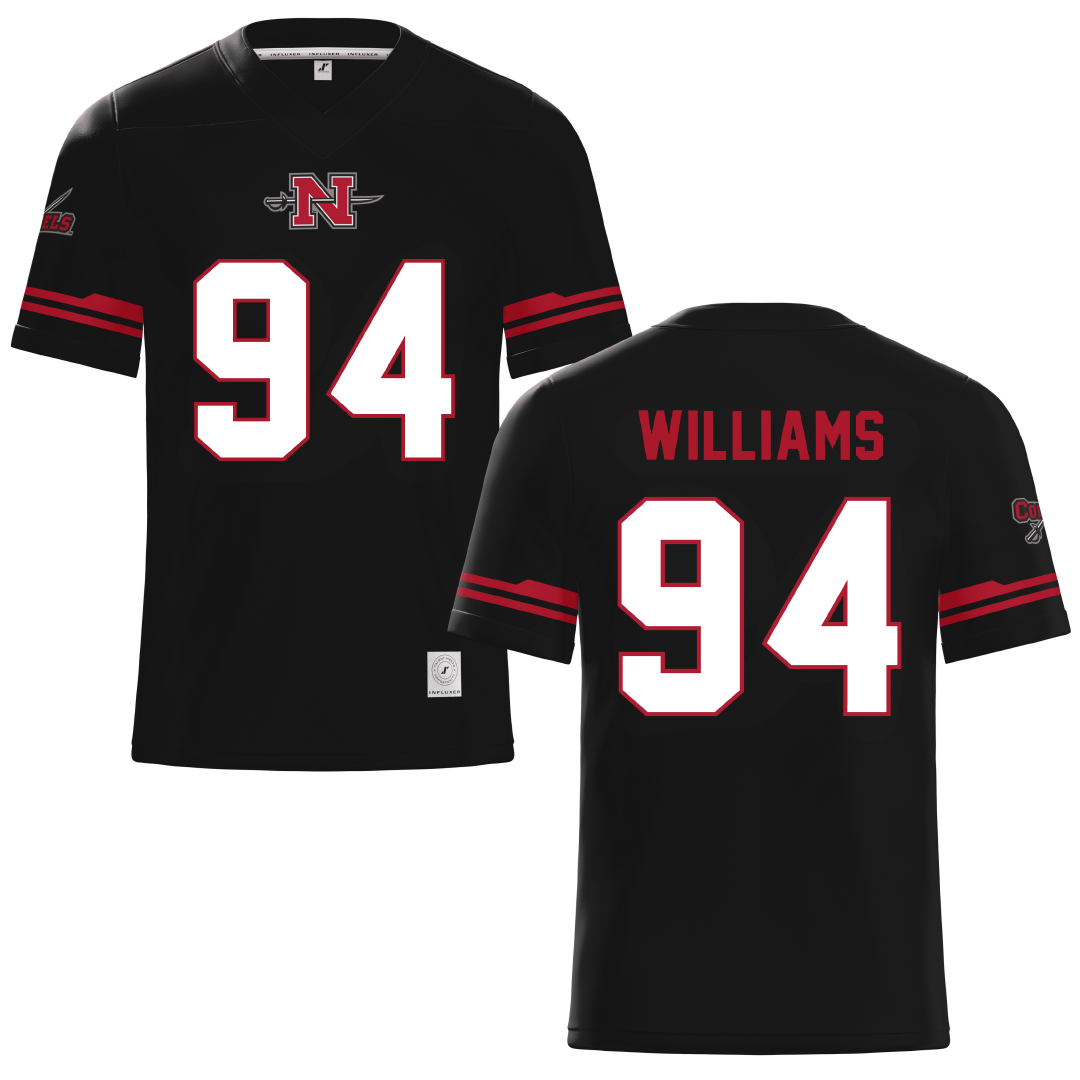 Nicholls State University Black Football Jersey - #94 Nick Williams