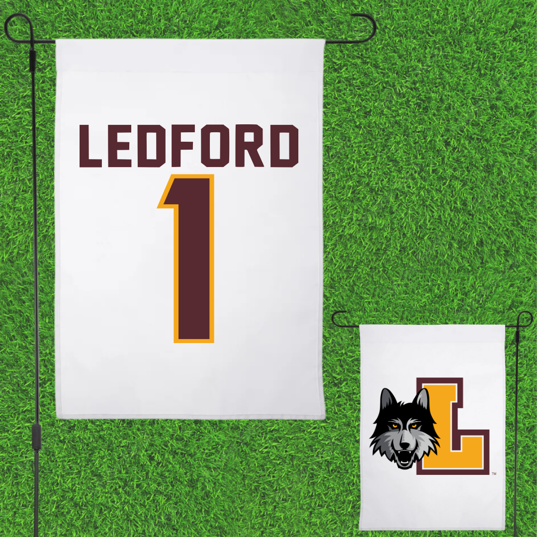 Loyola University-Chicago Volleyball White Garden Flag - #1 Charlie Ledford