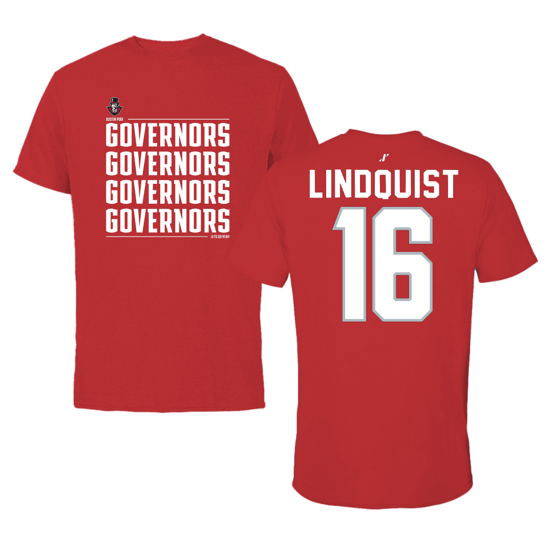 Austin Peay State University Soccer Red General Tee - #16 Haley Lindquist