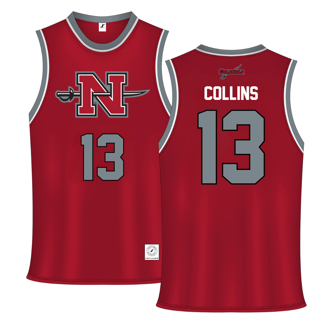 Nicholls State University Red Basketball Jersey - #13 Mekhi Collins