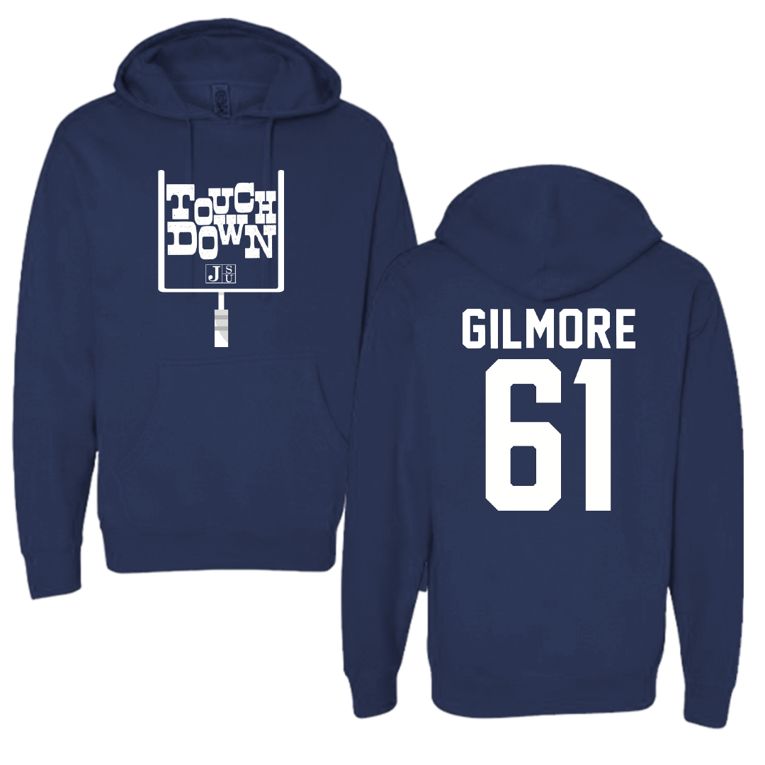 Jackson State University Football Navy Touchdown Hoodie - #61 Zyon Gilmore