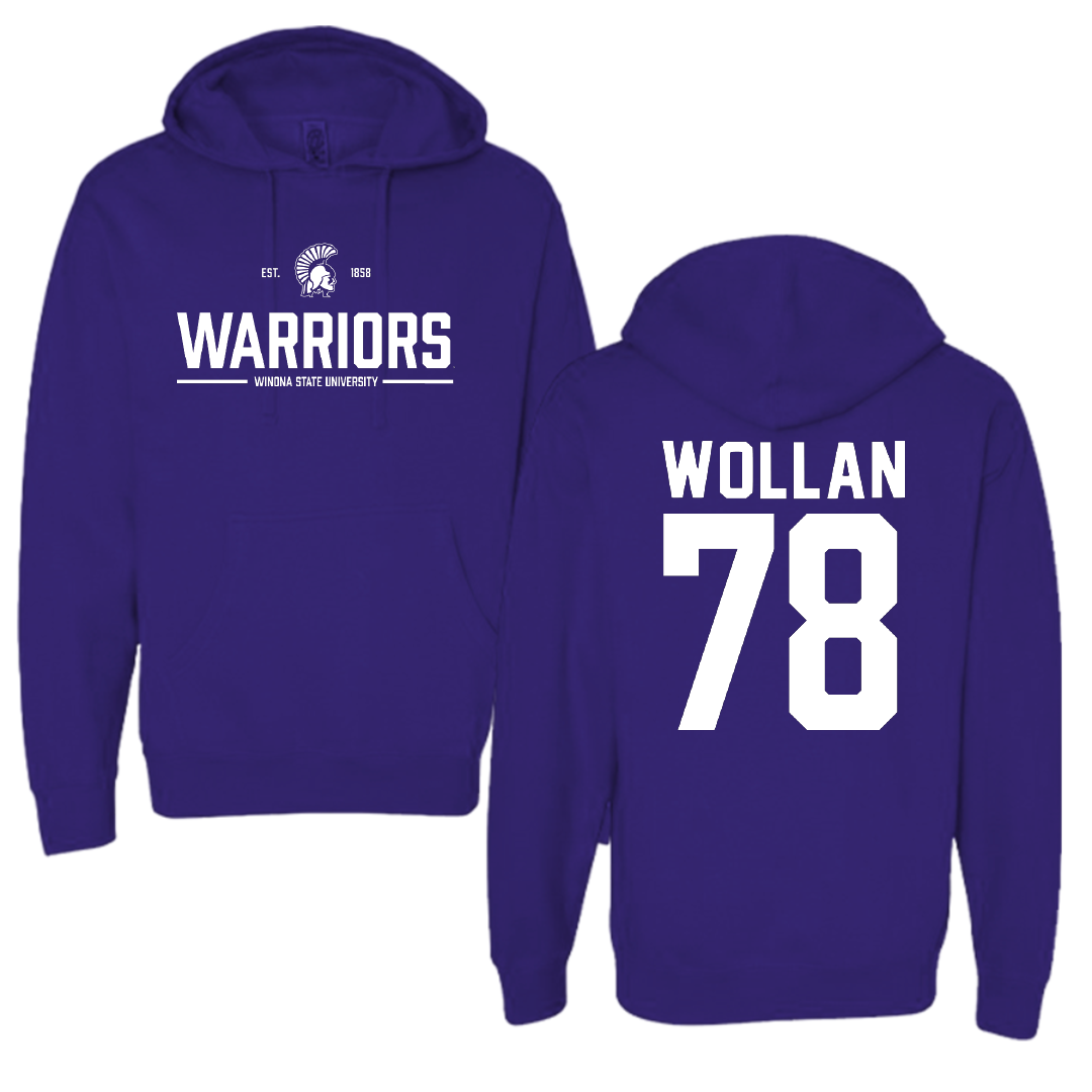 Winona State University Football Purple General Hoodie - #78 Garit Wollan