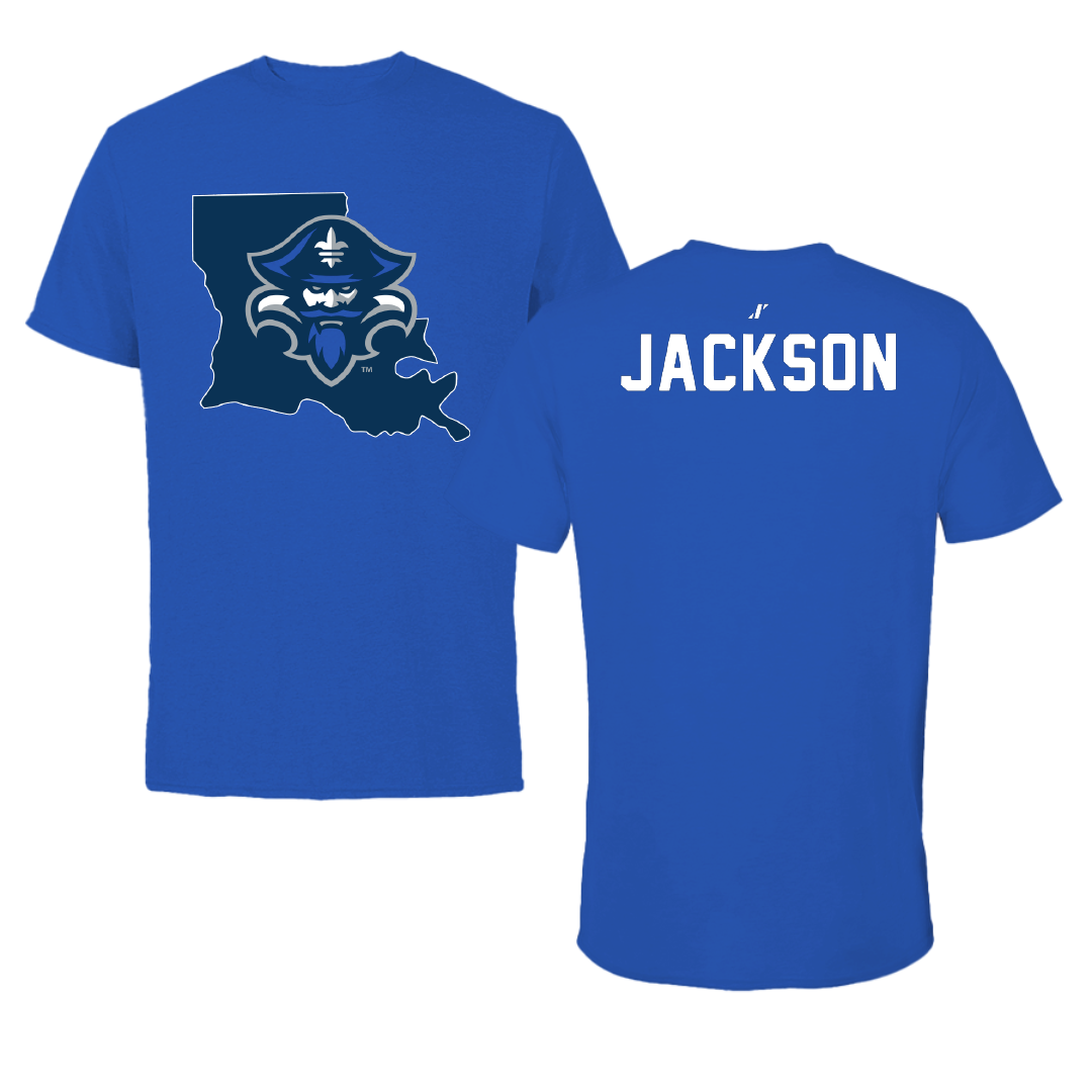 University of New Orleans POM Blue State Tee - Jasmine Jackson