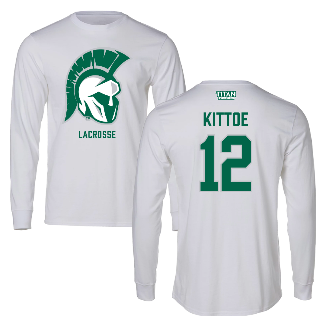 Illinois Wesleyan University Lacrosse White Long Sleeve - #12 John Kittoe