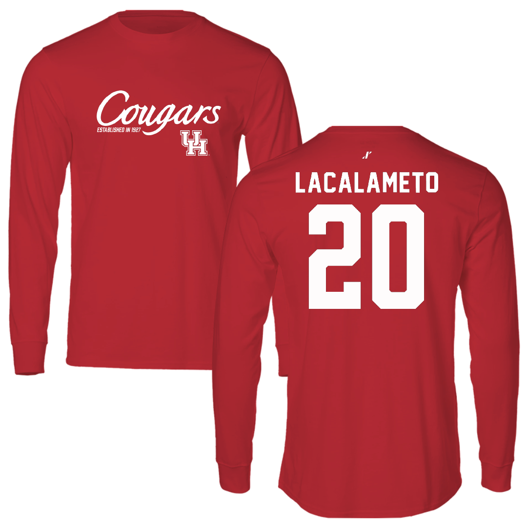 University of Houston Baseball Red General Long Sleeve - #20 Kyle LaCalameto