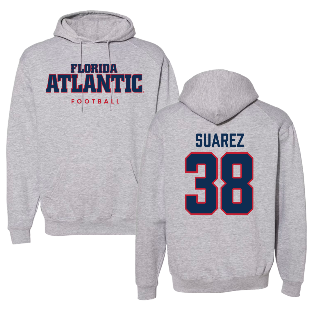 Florida Atlantic University Football Gray Hoodie - #38 Morgan Suarez